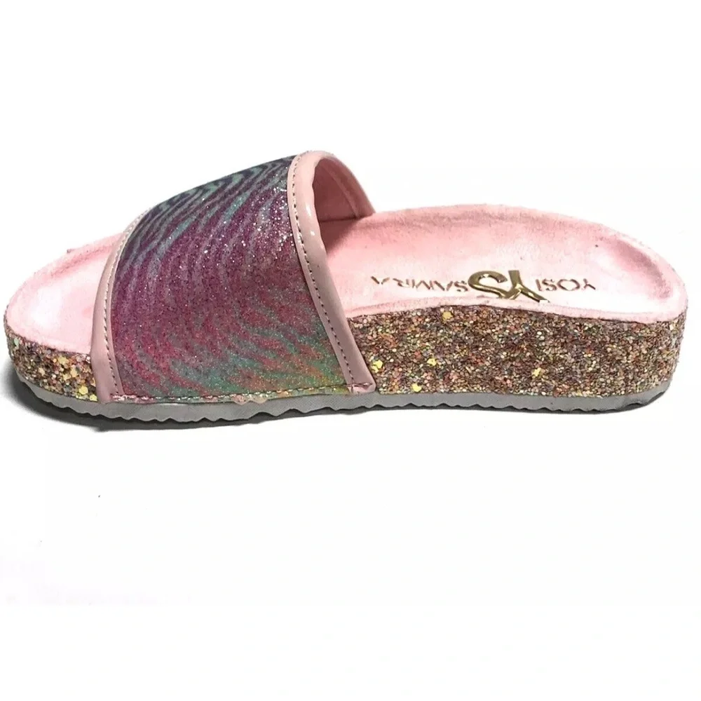 Yosi Samra Kids’ Miss Elsa, Pink Slide Sandals, Girls’ Size 11 M.